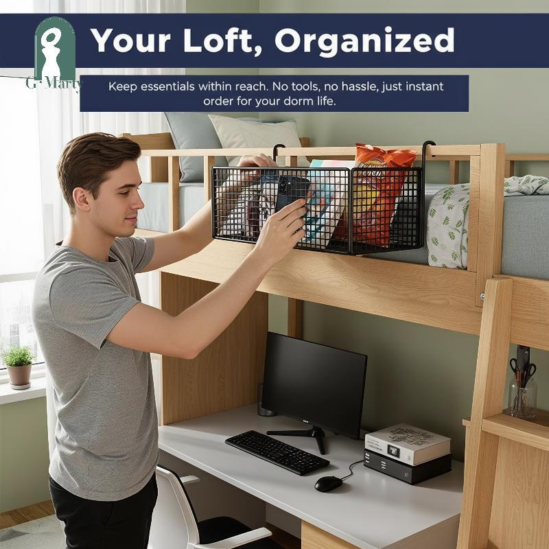 Gmarty No Drill Dorm Bedside Storage Ra, Giỏ đựng đồ tầng trên KL