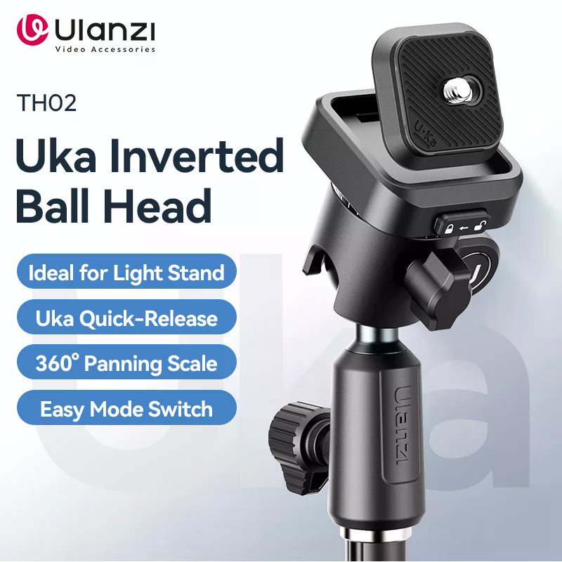 Ulanzi TH02 Uka Invert Ballhead Tripod Mount 360 Công tắc có thể điều chỉnh Ballhead cho điện thoại 