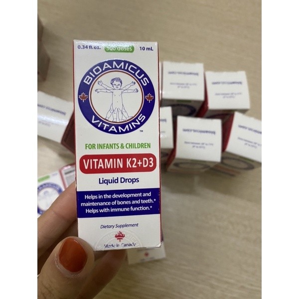 [Quà Hời]Combo Bioamicus Vitamin D3K2 MK7 giúp bé tăng chiều cao tối đa 10ml - Nhập khẩu chính hãng