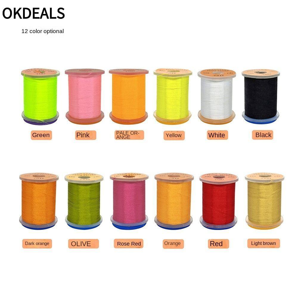OKDEALS Fly Tying Thread Line, Salmon Thread Spool Fly Fishing Line, Bass Premium Super Strong Fishi