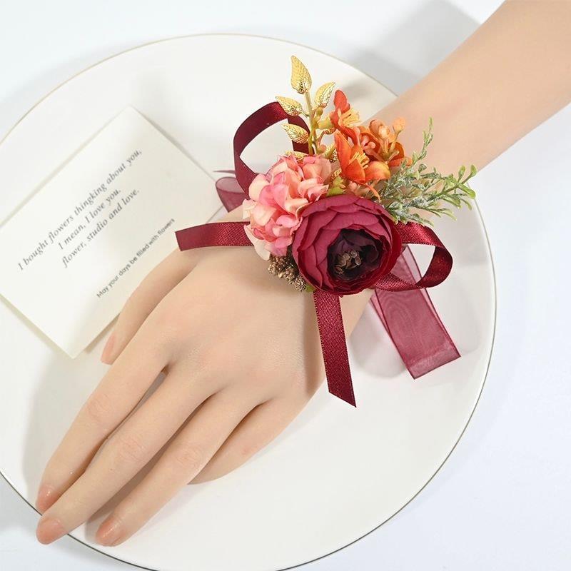 Cô Dâu Cưới Chị Nhóm Cổ Tay Hoa Hàn Quốc Ánh Sáng Sang Trọng Đơn Giản Phù Dâu Nhóm Bạn Gái Cổ Tay Ho