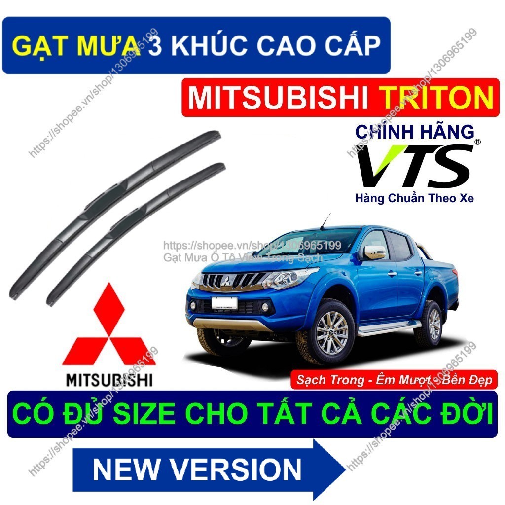 Gạt Mưa 3 Khúc Bền Đẹp Kính Lái Mitsubishi Triton- Cặp Gạt Mưa 3 Khúc Kính Lái Mitsubishi Triton..- 