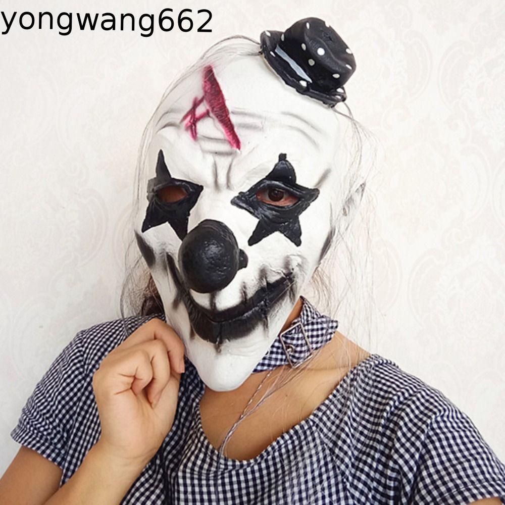 JERON Halloween Full Face Mask, Cao Su Halloween Halloween Clown Facemask, Joker Trang Phục Phụ Kiện