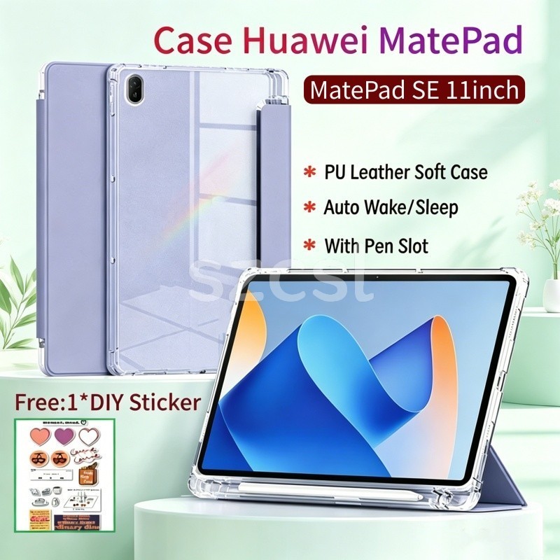 Ốp Lưng Cho Huawei MatePad 11 inch Flip Cover Cho Huawei MatePad SE Soft Case Auto Wake / Sleep Tablet Cover