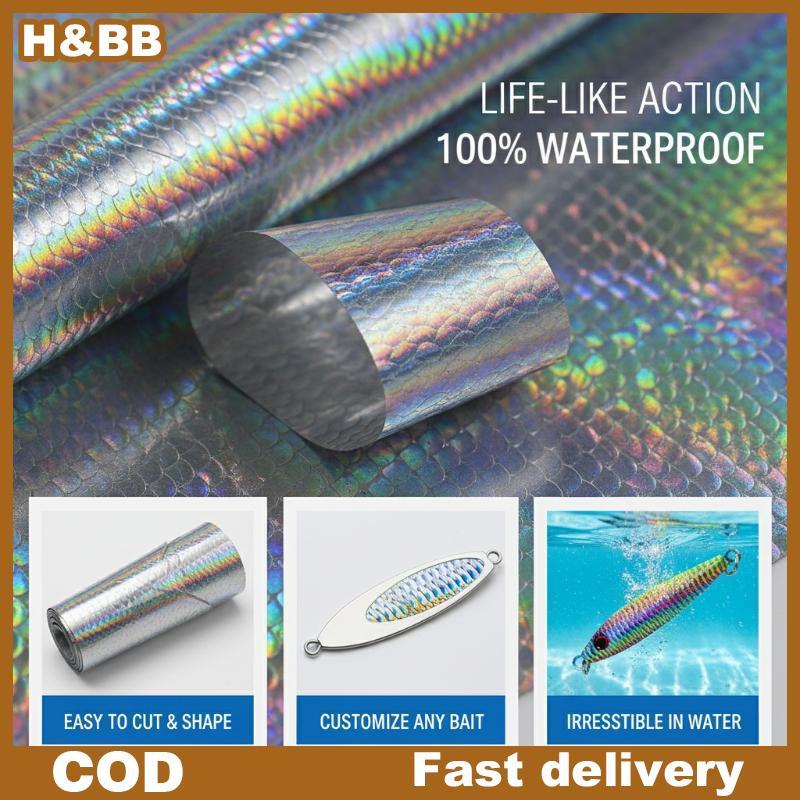 H & BB > 4X50CM Giấy chuyển ba chiều Cân cá Phim phản quang DIY Laser Đề can cho xe bọc móng tay Máy tính xách tay Thiết kế thủ công MỚI