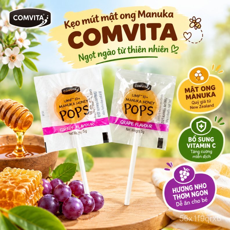 Kẹo mút mật ong Manuka Comvita nhập New Zealand vitamin C cho bé bán chạy giao nhanh