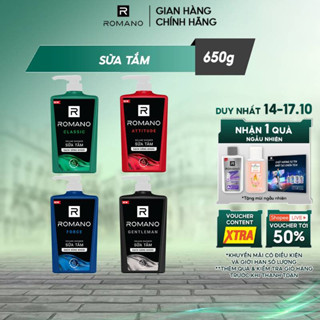 Sữa tắm Romano hương nước hoa Classic/ Attitude/ Force/ Gentleman 650g/chai - 4 mùi hương