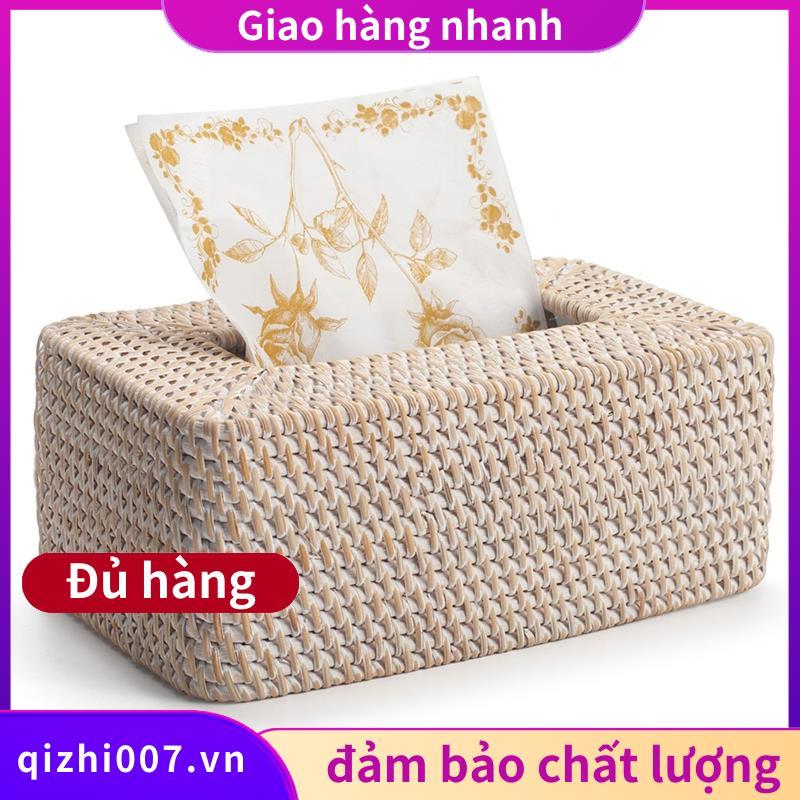 Hộp đựng khăn giấy bằng mây.qizhi007vn