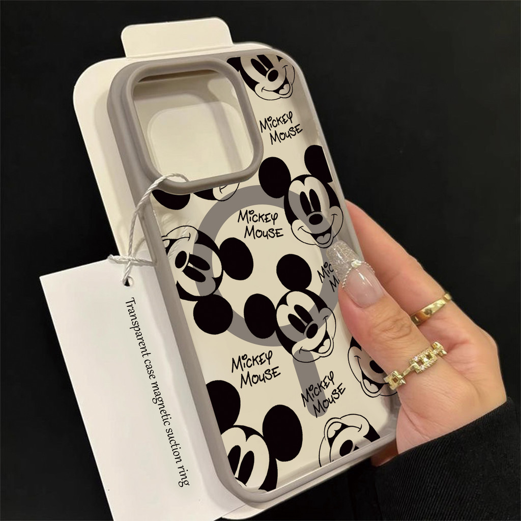 Ốp lưng điện thoại từ tính cho iPhone 11 12 14 Pro XS Max XR iPhone 14 15 Plus Mickey 16 14 15 Pro m
