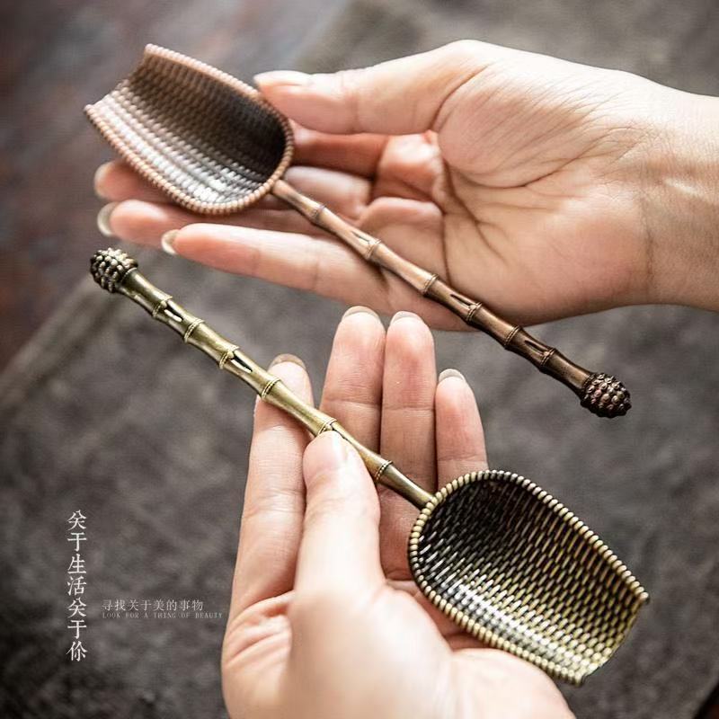 11 / Muỗng Cà Phê Đồng Bện Bộ Trà Phụ Kiện Nhỏ Xẻng Trà Thìa yy14 ESET