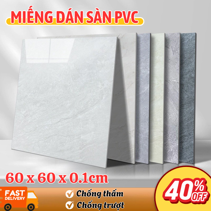 Miếng Dán Sàn PVC Vân Đá Joful Home Tự Dính 60x60cm Chống Nước Trang Trí Nhà Cửa Văn Phòng