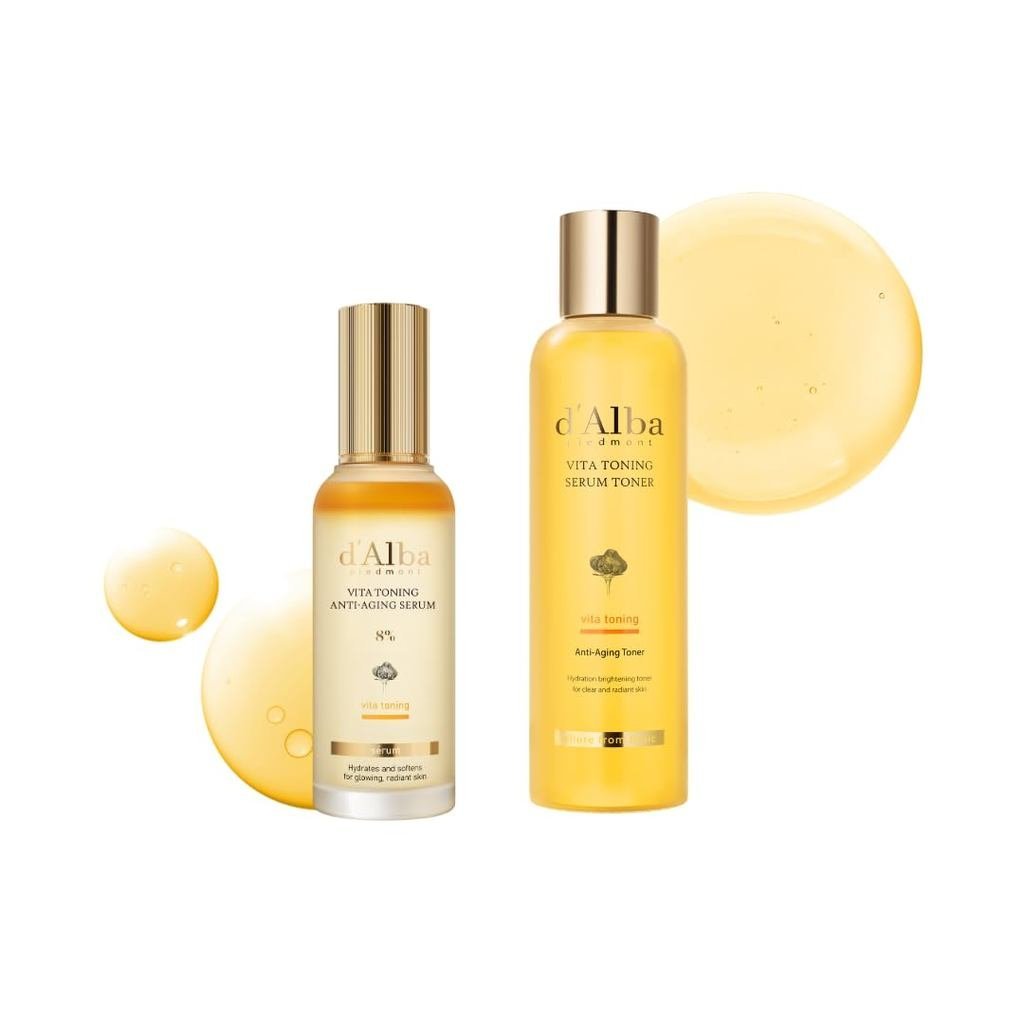 D 'alba Pmont Vita Toning Anti-Aging 8% Serum Xịt (70 ml / 2.37 fl oz) + Vita Toning Serum Toner (6.