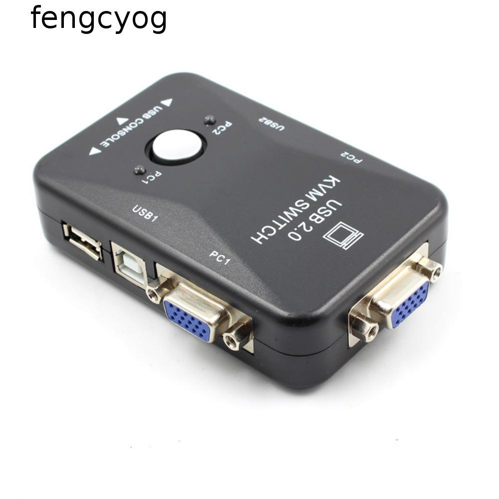 FENGCY 2 cổng VGA KVM Switch, Bộ chuyển đổi 2 trong 1 USB 2.0 KVM Switch Splitter, Bộ chuyển đổi KVM