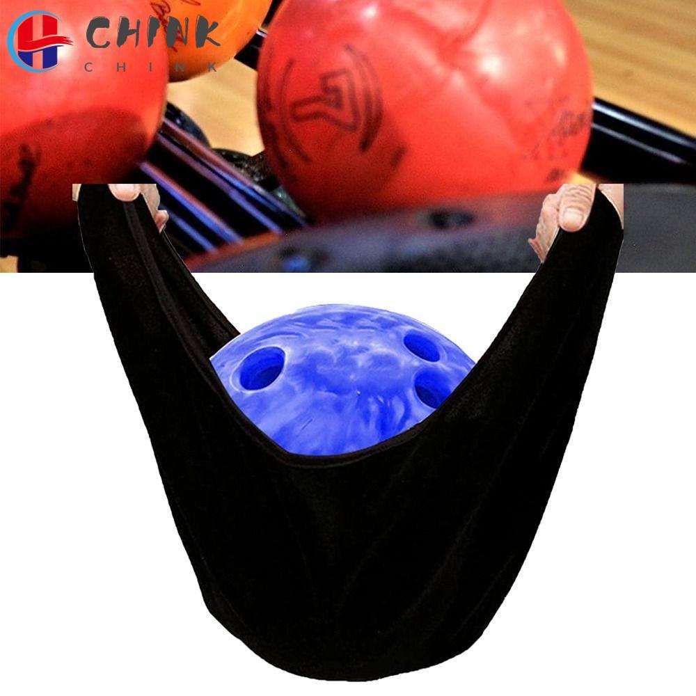 CHINK Bowling Mang Theo Túi, Phụ Kiện Bowling Màu Đen Túi Vệ Sinh Bóng Bowling, Túi Bảo Quản Di Động