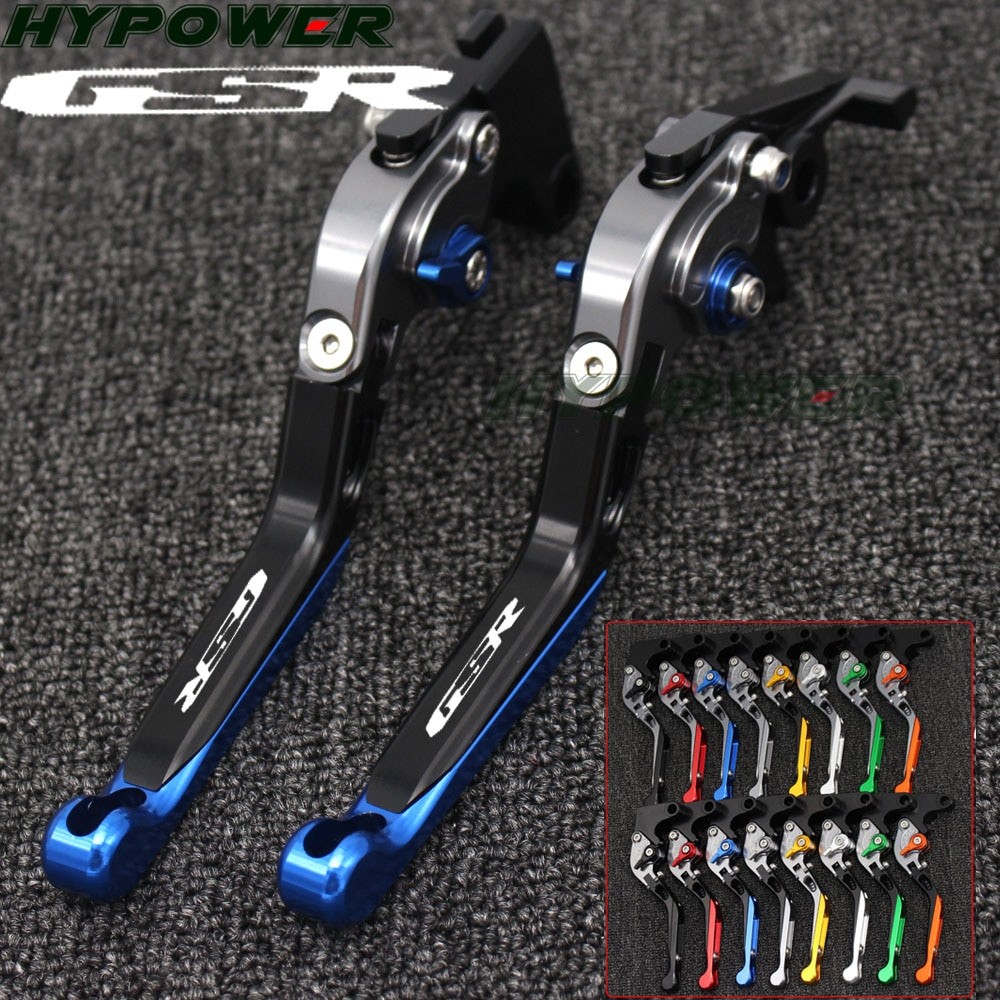Logo (GSR) Xanh + Titan CNC Gấp Có Thể Mở Rộng Phanh Xe Máy Ly Hợp Đòn Bẩy Cho Suzuki GSR400 2008 20