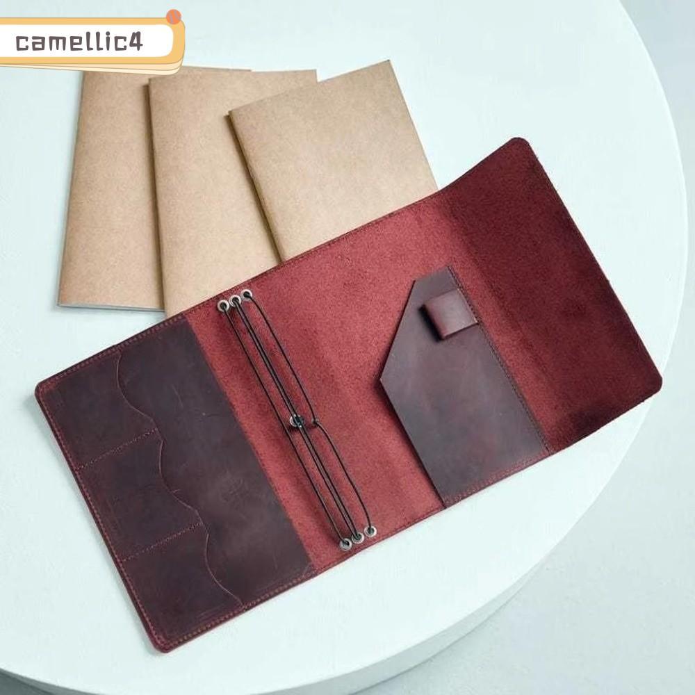 ICAMELLI Notebook Organizer, Loose Leaf A5 Notebook Cover, Vintage Compact Journal Cover Có Thể Đổ L