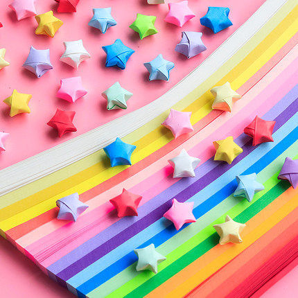 giấy gấp sao giấy gấp ngôi sao giấy gấp sao 1000 tờ Ngôi Sao Đầy Màu Sắc Origami Dải Màu Gradient Ng