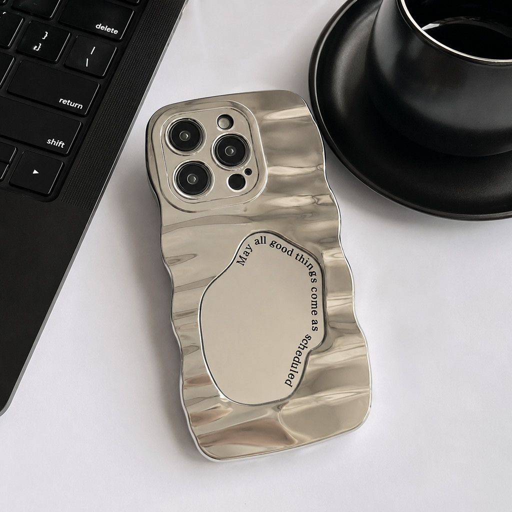 Ốp Điện Thoại Thích Hợp Cho realme Thiết Kế Gương Họa Tiết Sóng Trong Suốt Chống Sốc Ống Kính Bảo Vệ