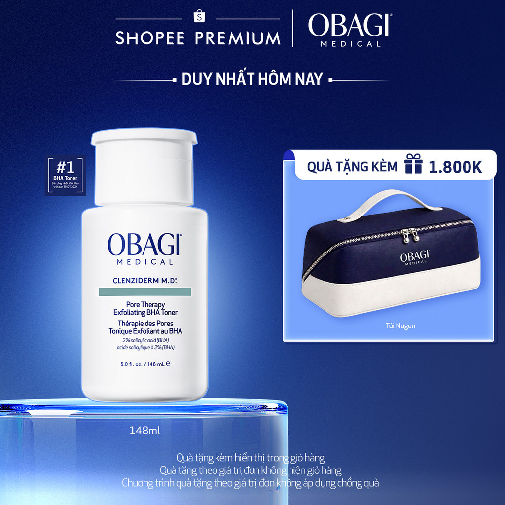 [ĐỘC QUYỀN LIVESTREAM] Toner tẩy tế bào chết làm sạch mụn BHA Obagi Clenziderm M.D. Exfoliating 148m