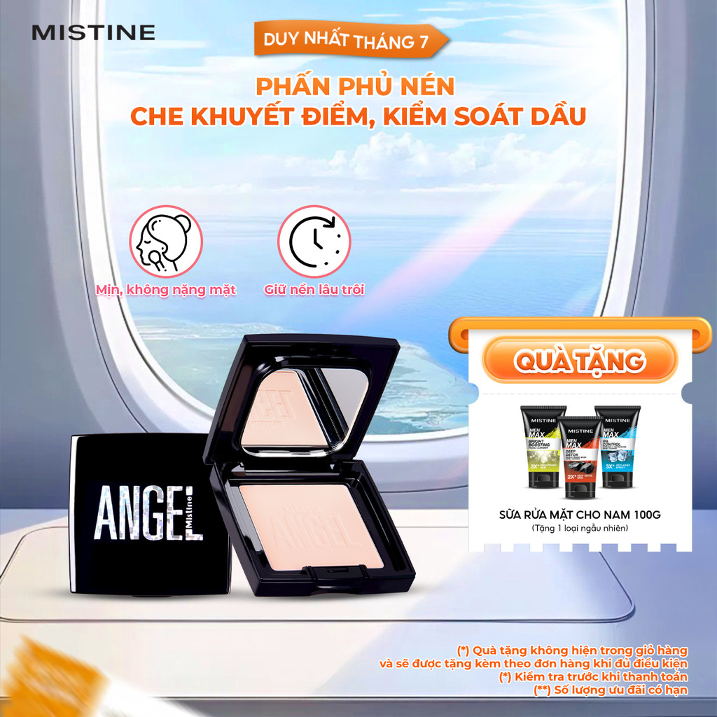 Phấn phủ kiềm dầu, che khuyết điểm Mistine Angel Aura BB Powder 10g