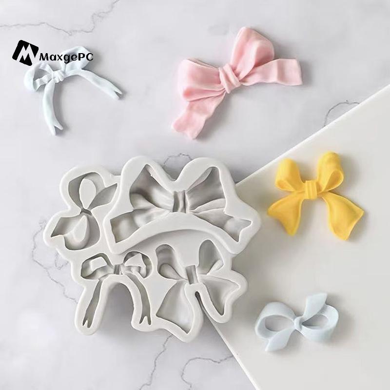 [Max-t] 1 Cái 4 Lỗ Nơ Bánh Silicon Khuôn Nướng Bánh Sugarcraft Sô Cô La Cupcake Khuôn Nướng Bánh Fon