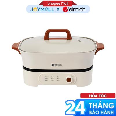 Nồi Lẩu Điện Elmich MPE1299 1900W, Hàng Chính Hãng, Vỏ Ngoài Cách Nhiệt, Núm Điều Khiển Cơ - JoyMall