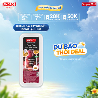 [CHỈ GIAO HCM] Chanh Dây Xay Nhuyễn Đông Lạnh - Không chất bảo quản - ANDROS Frozen Puree - 1 KG