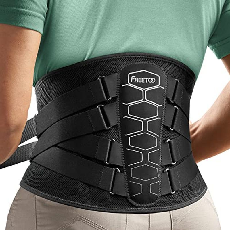 FREETOO Back Brace for Lower Back Pain Relief with Pulley System,Lumbar Support Belt for Men & Women