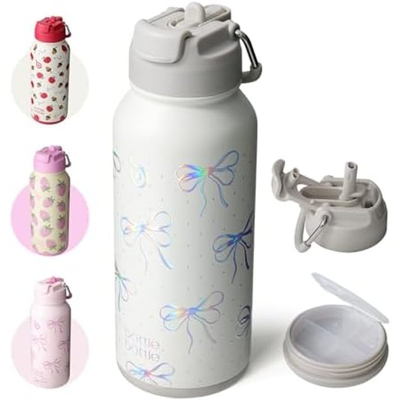 BOTTLE BOTTLE 32oz Insulated Water Bottle Stainless Steel Sport Water Bottle with Straw Dual-use Lid