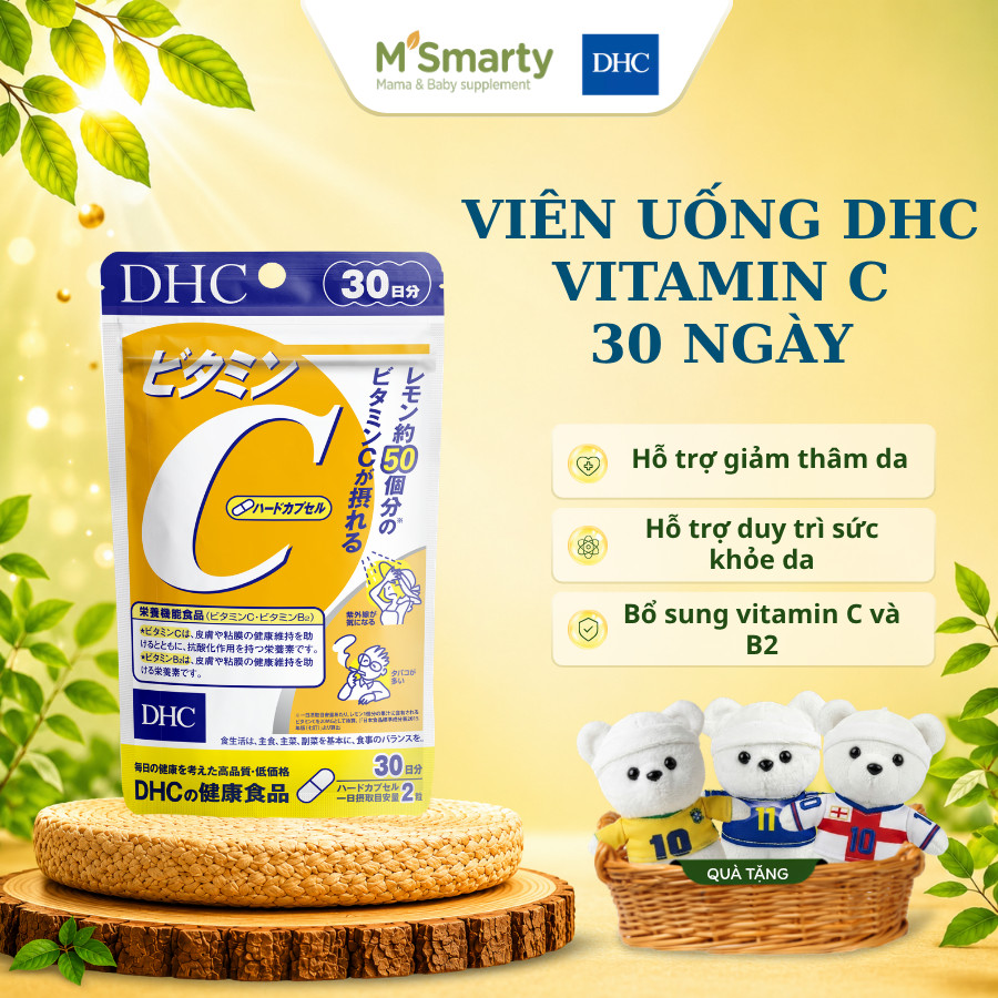 Gấu Bông Ferrolip/TPBVSK DHC Vitamin C Hard Capsule 30 Ngày – Viên uống bổ sung Vitamin C & Vitamin 