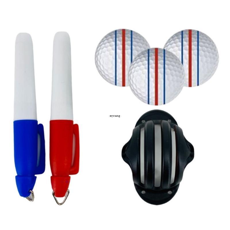 MG 3 Line Golfballs Marker với 2 màu Pen Alignment Tool Putt Định vị Marker