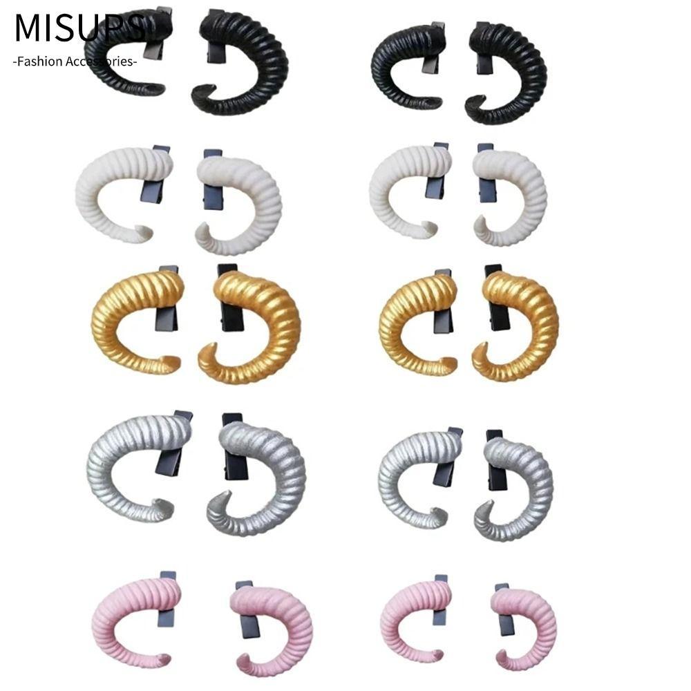 MISUPS Dark Gothic Headband, Ram Horns Shape Black Gothic Style Devil Horn Headband, Độc Đáo Chụp Ản