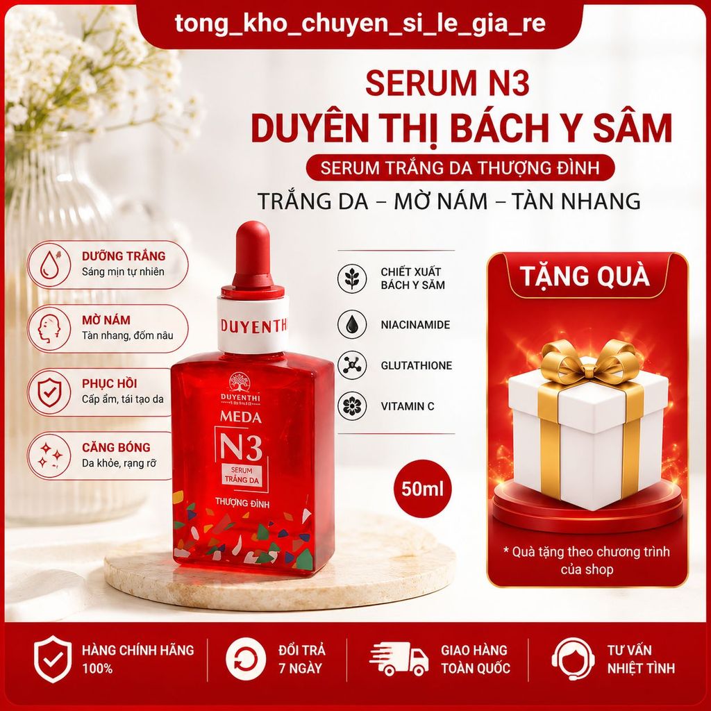 Serum N3 Duyên Thị Bách Y Sâm Chính Hãng 50ml | Serum Dưỡng Sáng Da, Hỗ Trợ Cải Thiện Da Không Đều M