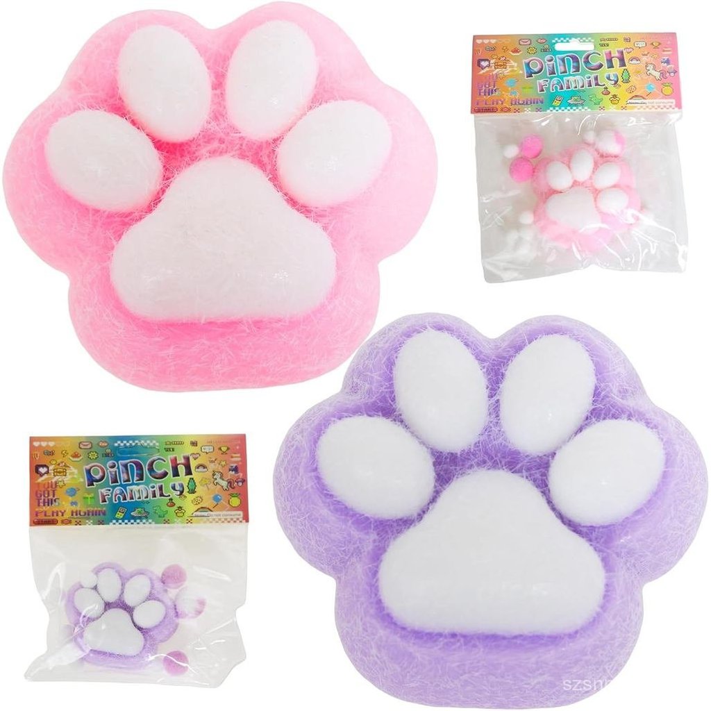 2 chiếc Squishy, Đồ chơi Squishy Paw, 3.15in Big Cute Kawaii fufu Squishies, Dính Bóp bóng lông, Jel