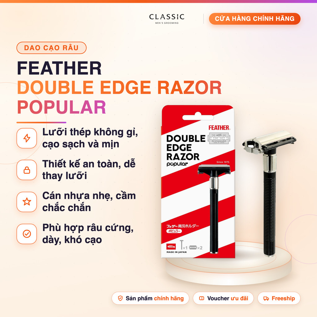 Dao Cạo Râu Feather Double Edge Razor Popular