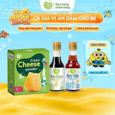 Combo Gia Vị Ăn Dặm Cho Bé Mămmy Nước tương, Nước mắm, Hộp phô mai tách muối, tăng hương vị giúp bé ăn ngon