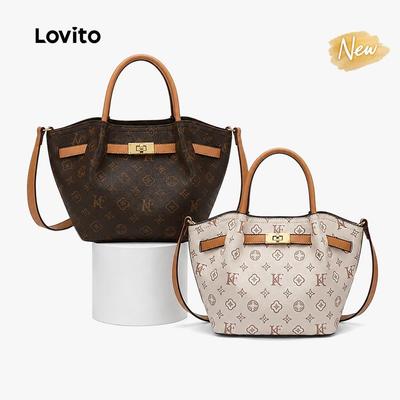 (New Arrival) Lovito Túi Đeo Vai Nhỏ Kiểu Dáng Thường Ngày Phong Cách Hàn Quốc Phối Màu Tương Phản Dành Cho Nữ HUFB122FX046