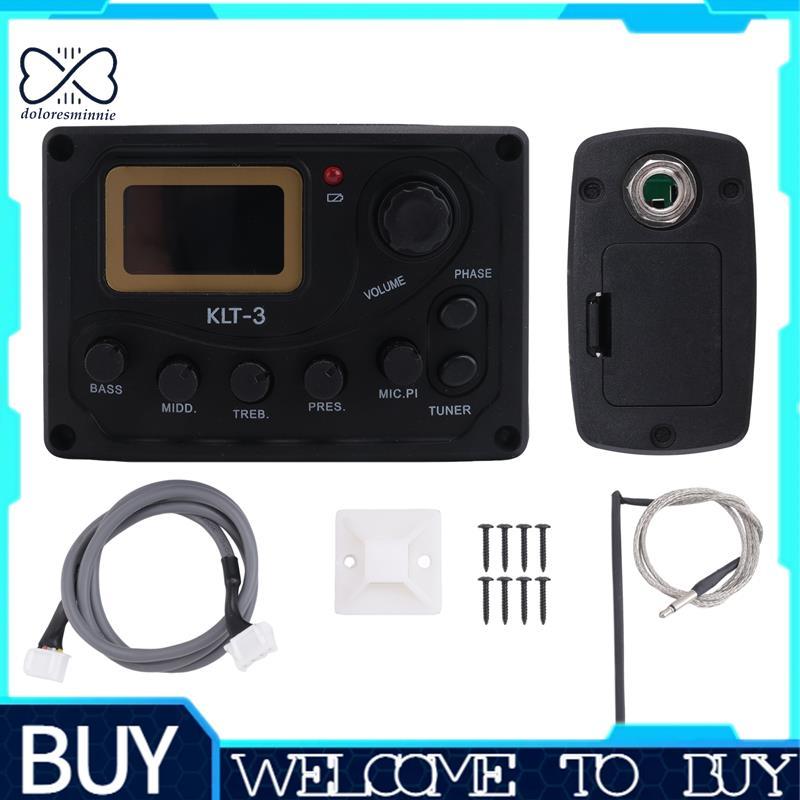 4 Band EQ Equalizer -3 Acoustic Guitar EQ Preamp với Digital Tuner Guitar Pickup