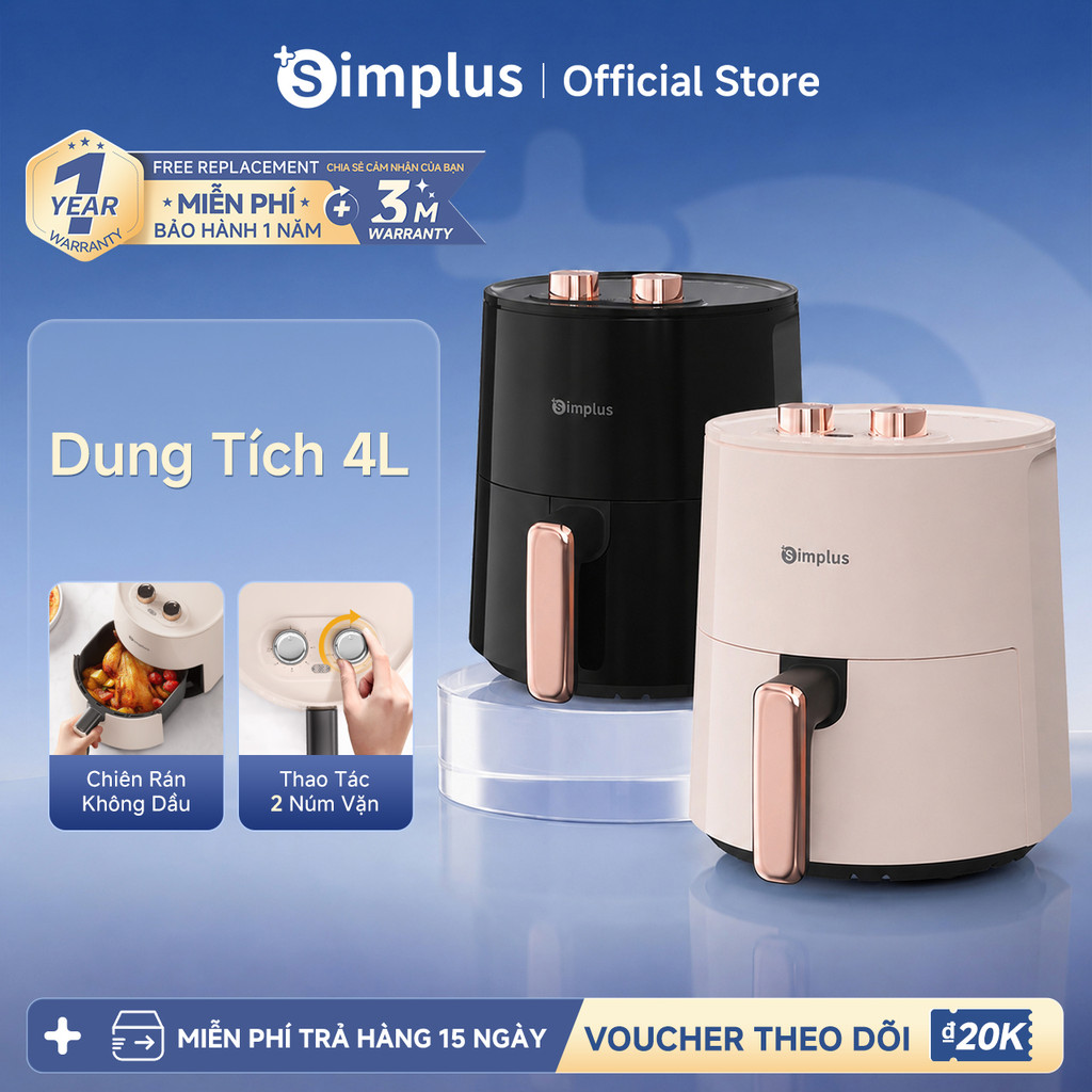 Simplus Nồi chiên không dầu Dung Tích lớn 4L - BH 1 Năm 1 Đổi 1 KQZG007FZ