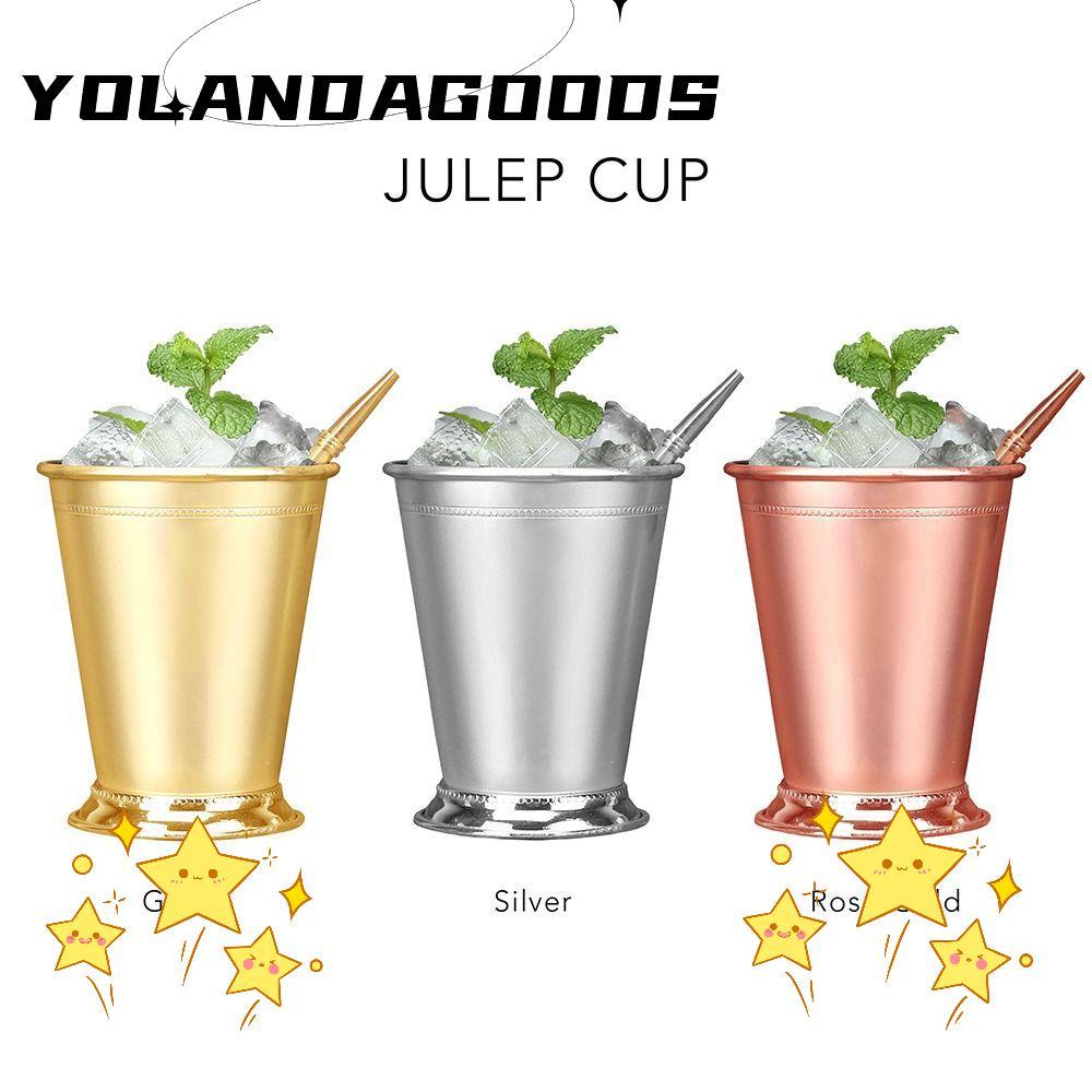 YOLA Cán Bạc Hà Julep Cup, Cốc Cocktail Inox Bạc, 350ml Vàng Mojito Cocktail Kính Nhà Bếp