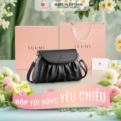 Bộ hộp quà YUUMY (Túi đeo chéo nữ YUUMY YN284 + Hộp quà YHQ2 + Túi giấy YTG2 + Túi rút BVR3838 + Thiệp cảm ơn YBT1)