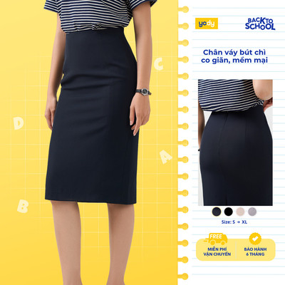 Chân Váy Nữ YODY váy bút chì ôm tôn dáng, dài qua gối, thanh lịch WOSK26A003
