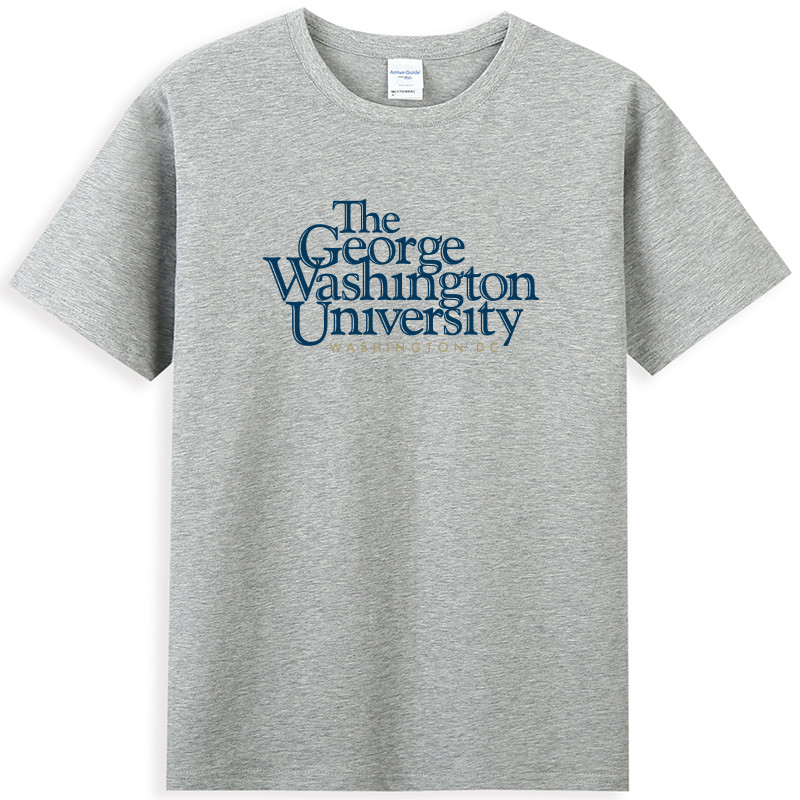 G GW George Washington Đại Học Áo Sơ Mi Văn Hóa Lớp Đồng Phục Lưu Niệm Cổ Tròn Cotton Nguyên Chất Ta