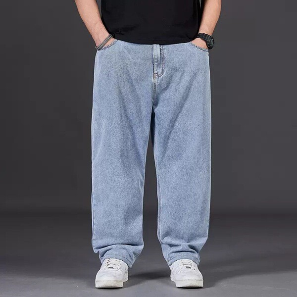 | men's straight-leg jeans | big size men's jeans ♀Plus Size Quần Jean Nam Thu Đông Plus Béo Plus Kí
