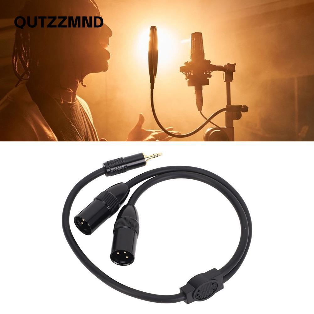 QUTZZMND Dual 3pin XLR Male đến 1 / 8in TRS, Cáp chia âm thanh nổi cắm và chạy linh hoạt, Cáp XLR 0,