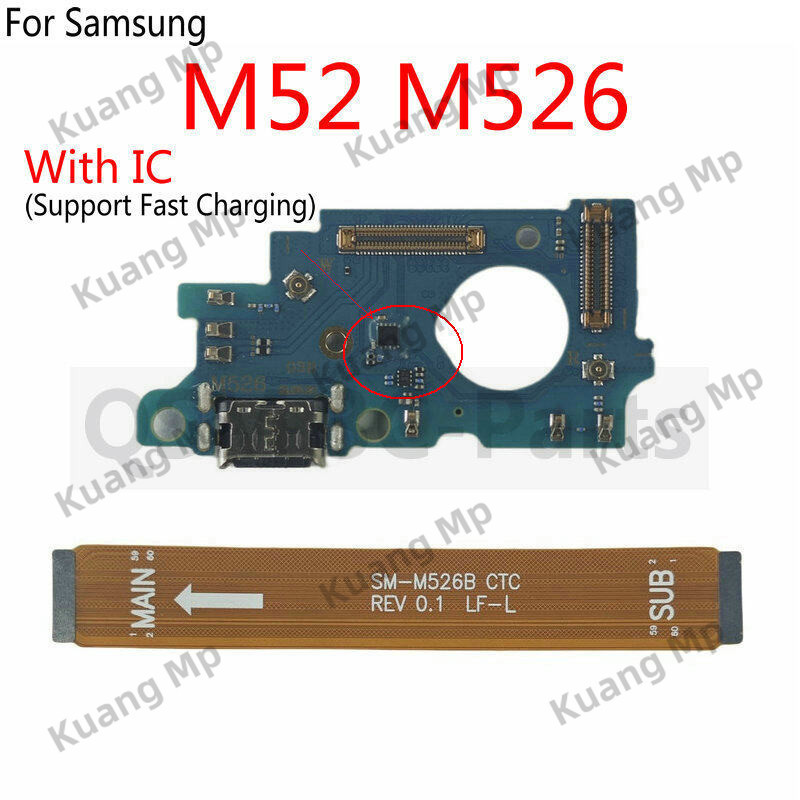 Dành Cho Samsung Galaxy M52 5G M526 M526B Cổng Sạc USB Micro Dock Kết Nối Ban Chính Cáp Mềm