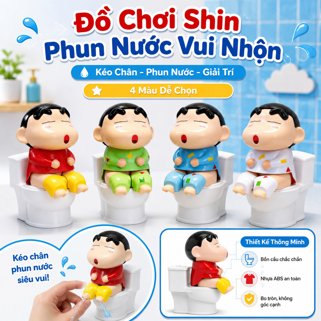 Đồ ChơI Phun NướC Crayon Shin-Chan Đồ ChơI Shin-Chan để TrêU ChọC Đồ ChơI GâY CườI  Crayon Shin-Chan