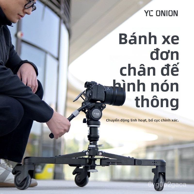Bánh xe chân máy quay YC Onion di chuyển êm ái chống rung phụ kiện chuyên dụng