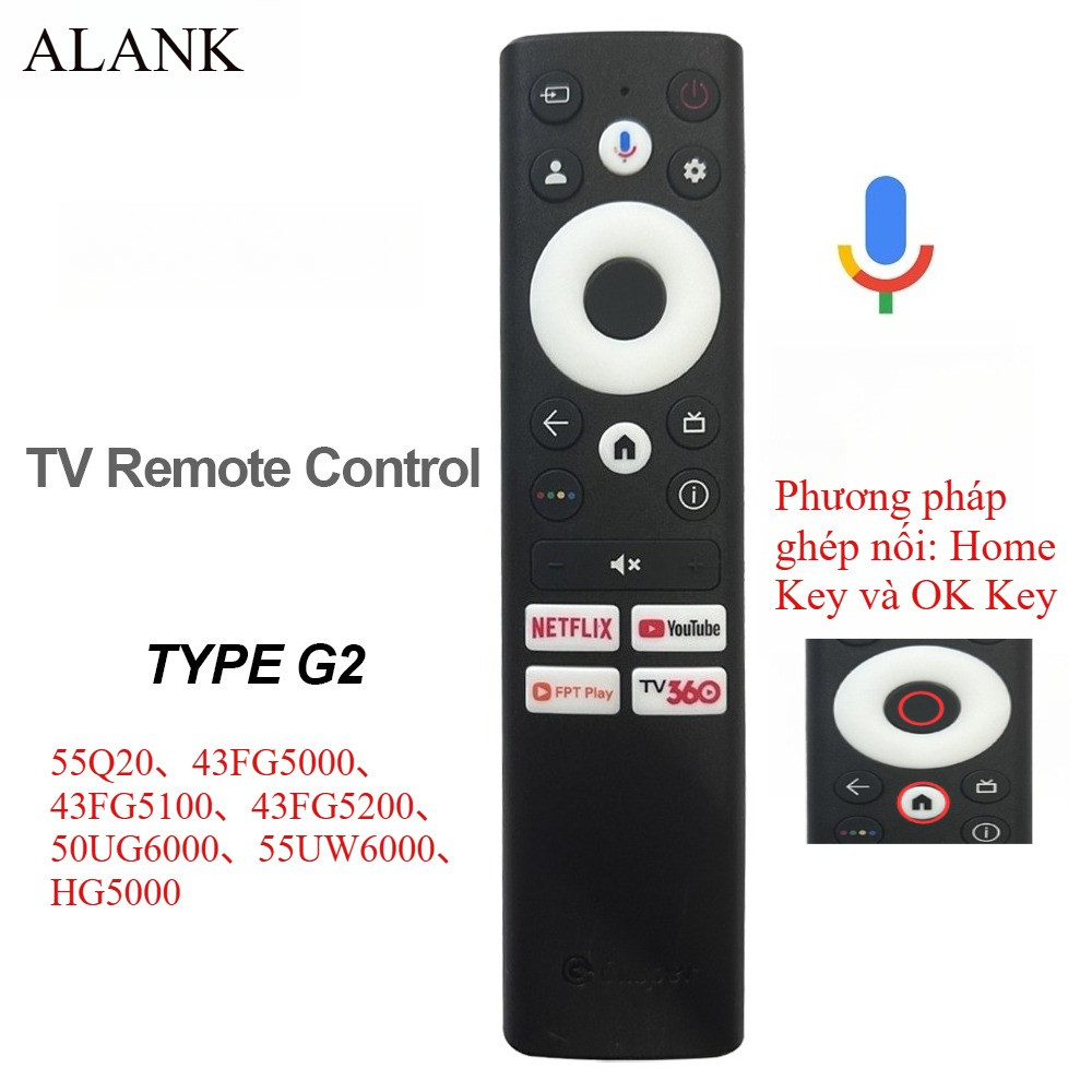 ALANK remote Giọng Nói FOR CASPER Điều Khiển Tivi Smart lcd G2 55Q20 43FG5000 43FG5100 43FG5200 50UG