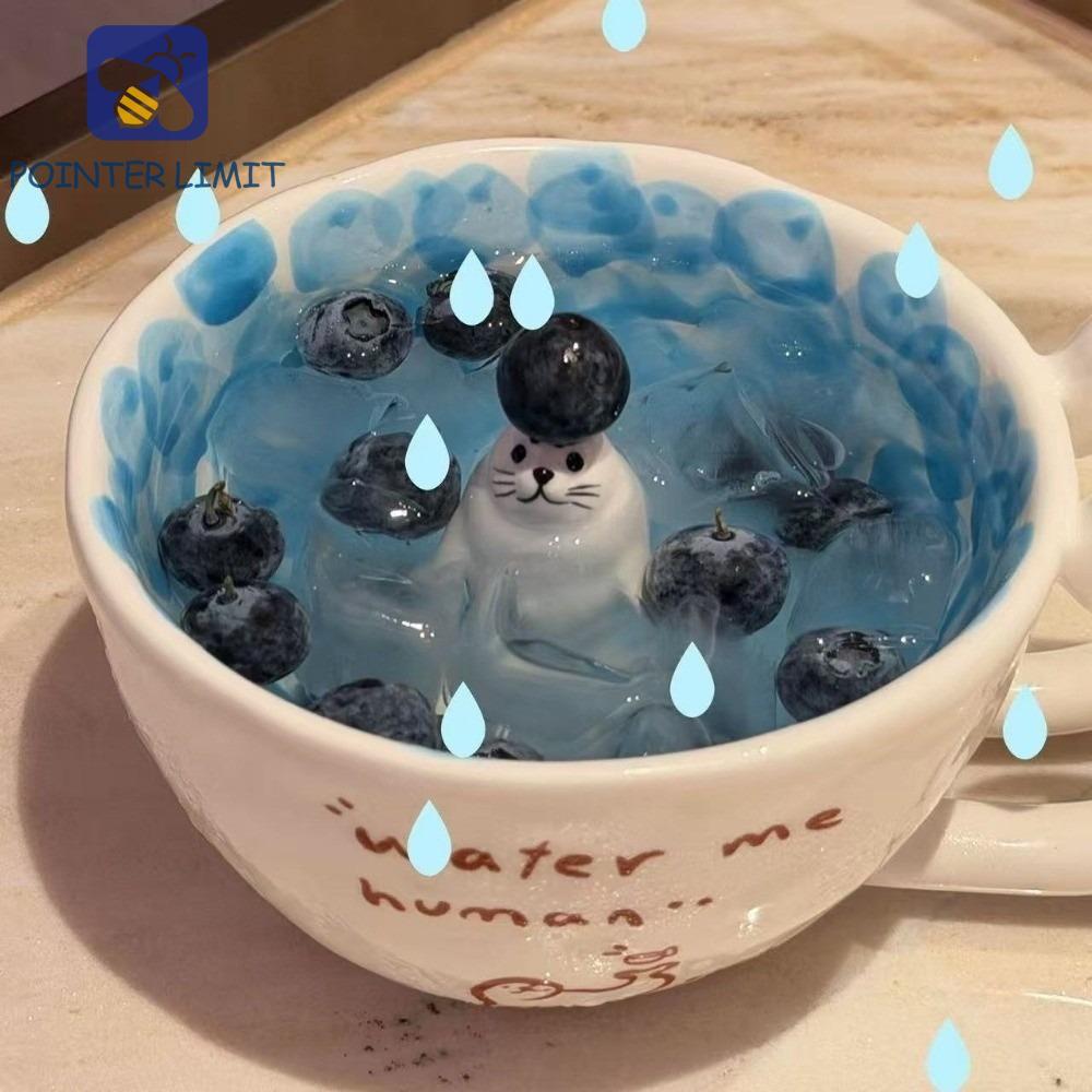 POTER LIMIT Seal Bể bơi Cốc gốm, Chim cánh cụt Sữa dễ thương Anime Theo chủ đề Cốc, Con dấu gốm sáng